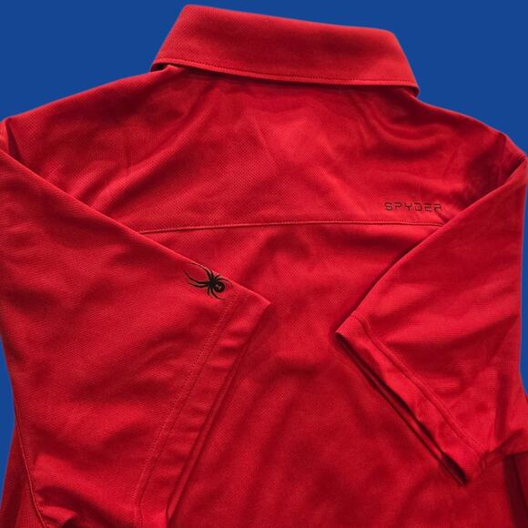 Spyder Red Freestyle Polo Men's Medium Golf Outdoor Work Shirt (Nice with Flaws) - Picture 6 of 16